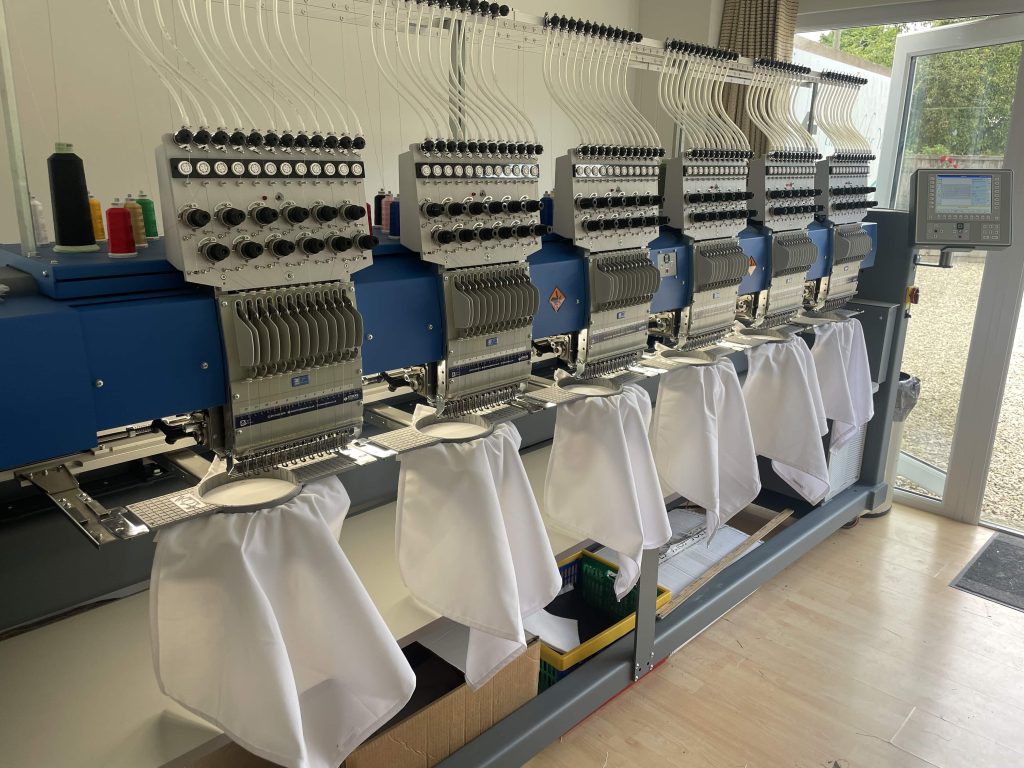 Embroidery machine working