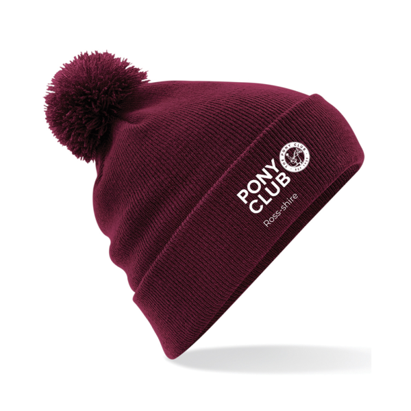 Ross-shire Pony Club Pom Pom Hat Burgundy