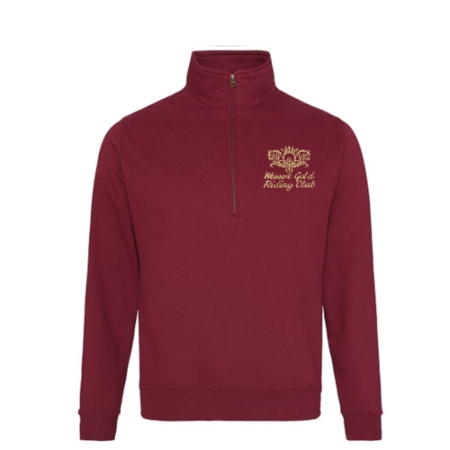 Wessex Gold Riding Club Burgundy 1/4 zip fleece